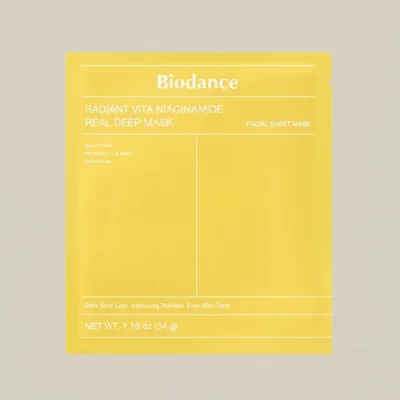BIODANCE Yellow Radiant Vita Niacinamide Real Deep Mask (1pc)