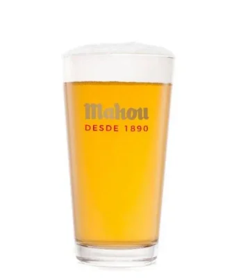 Caja 12 vasos doble caña Mahou + Cerveza