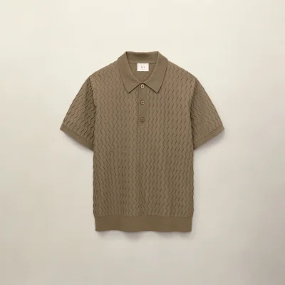 Swirl Geo Quinn Polo - Khaki