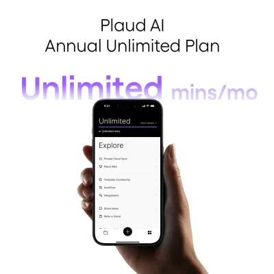 Plaud AI Annual Unlimited Plan | 2 Pack| For Business