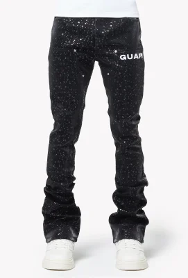Obsidian Black Raindrop Leather Pant