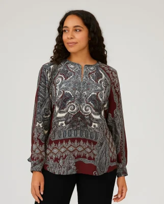 Blusa Estampado Posicional Granate