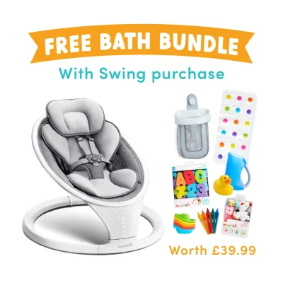 Baby Swing (White) with FREE Bath Bundle