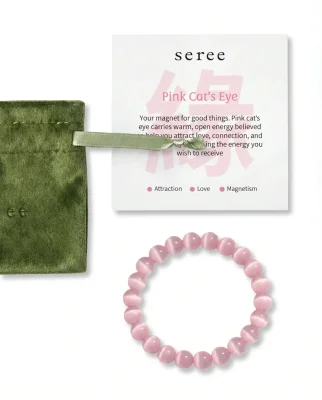 Manifest | Attraction Pink Cat's Eye Beaded Bracelet