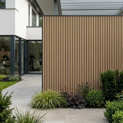 Heavy Duty Outdoor Thin Slat PVC Composite Wall Panels - Pack of 6 (Multiple Colours