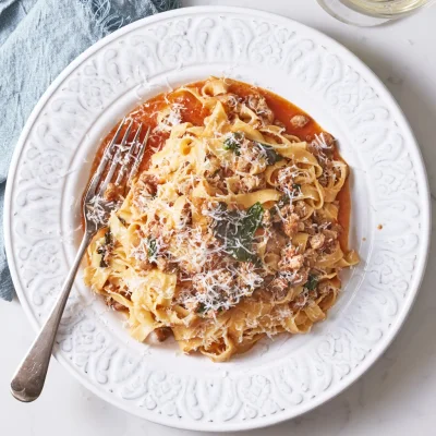 Fettuccine with Ragu Calabrese & Friarielli