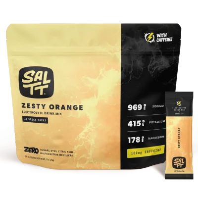 SALTT Electrolyte Drink Mix - Zesty Orange - 30 Pack + Caffeine