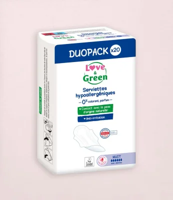 Serviettes Hypoallergéniques Duopack NUIT