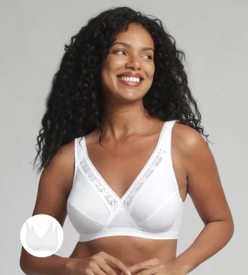 Lot de 2 soutiens-gorge sans armatures blancs Cœur Croisé Coton