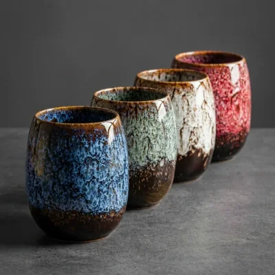 Vintage Rustic Marble Coffee Cups