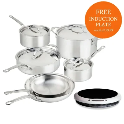 Hestan ProBond® Luxe Induction Stainless Steel Pan Set - 10 Piece + Free Induction Plate
