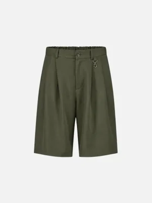 PLEATED SHORT - OLIVE