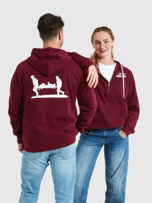 Classic Stretcher Bearer Zip Hoodie, Burgundy