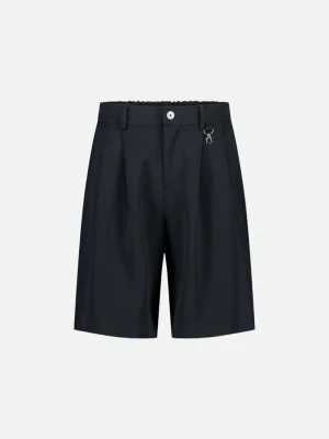 PLEATED SHORT - NAVY