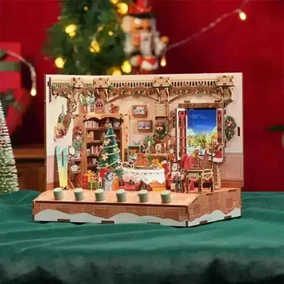 TONECHEER Mid-Year Flash Sale 3D Puzzle DIY Miniature House  (The Christmas Cottage)