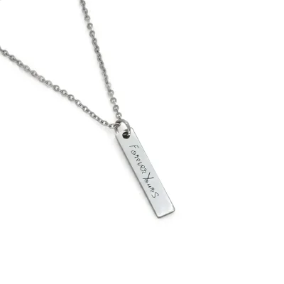 Handwriting Necklace Bar Pendant