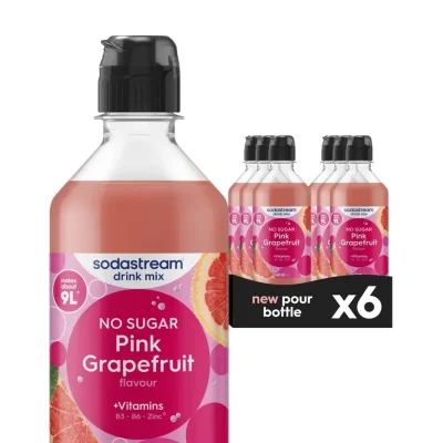 Sodastream Classics® Pink Grapefruit Zero Sugar 6 Pack Syrup Drink Mix 6 x 440ml