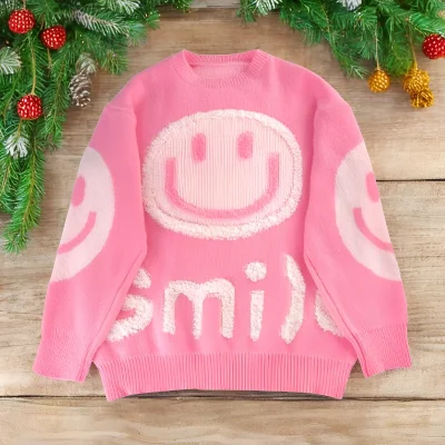 Oversized Fuzzy Smile Sweater