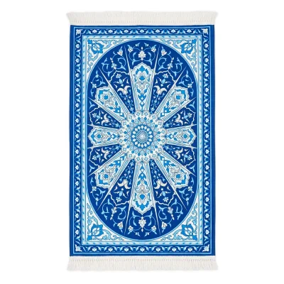 Azure Rosette Padded Prayer Mat