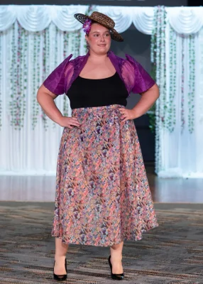 'Boracay' Maxi Wrap Skirt, Gold Foil Floral Print Chiffon