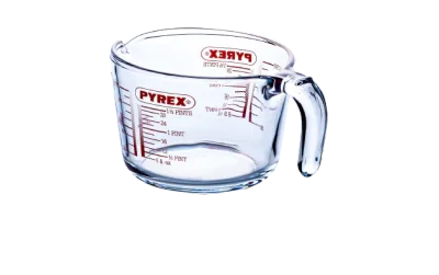 Glass measuring jug