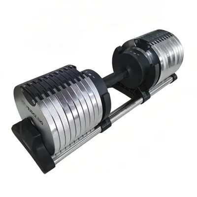Adjustable Dumbbells 24/36/44kg Pair with 2kg Increments new design sliver