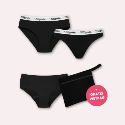 4er Periodenunterwäsche Set Sport – Starke bis extra starke Saugkraft mit Wetbag gratis