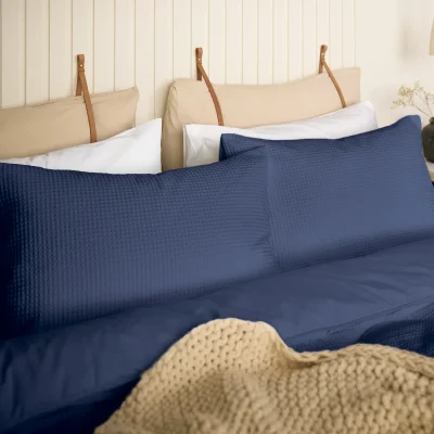Night Lark®  Natural 100% Cotton Waffle Pair of Pillowcases