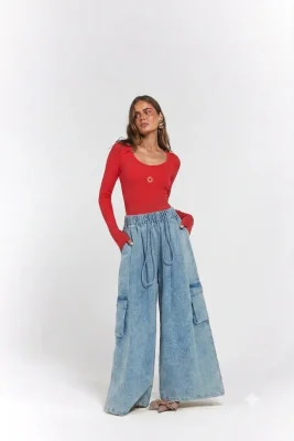 La Bohème Girls Ezra Pant Denim Blue