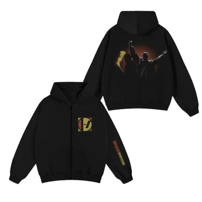 “IMAGINED” BLACK HOODIE ZIP-UP