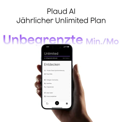 Plaud KI Unbegrenzter Jahresabo | 2er-Pack - Für Unternehmen