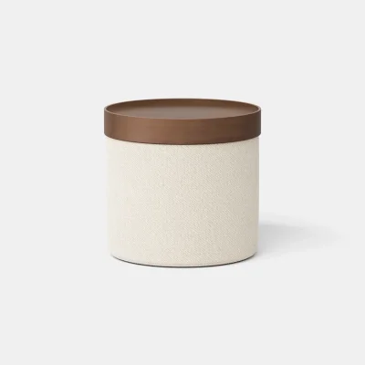 Upholstered Ottoman + Tray