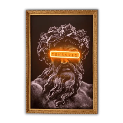Zeus Censored | Led Wall Art