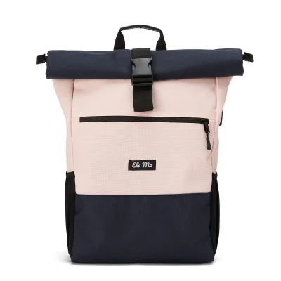 Ela Mo™ Rolltop Rucksack | Pink & Blue