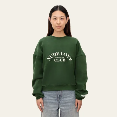 NUDE LOVE CLUB CREWNECK – FOREST GREEN