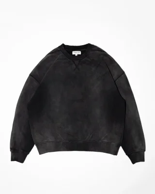 BLACK SUNFADED CREWNECK