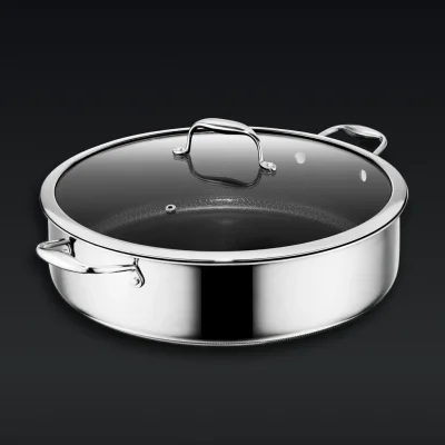 Hybrid Deep Sauté Pan with Lid, 9.5 Litre
