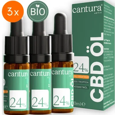 Cantura AKTIV 24 % CBD 10 ml BIO-Hanf-Öl 3er Pack