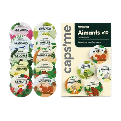 10 Aimants magnétiques de cafés de spécialité & aromatisés