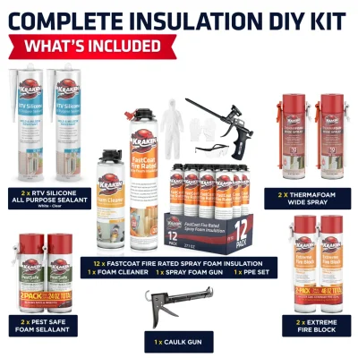 FastCoat 12-Can Complete Insulation DIY Kit with Sealants & Fire Block