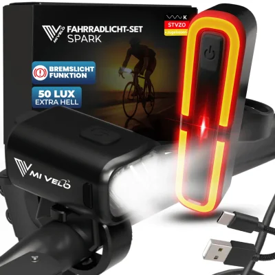 Fahrradlicht Set 50Lux mit Bremslicht "SPARK Ultimate"
