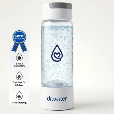 HydroDaily 13oz – Glass Hydrogen Wellness Bottle (White)
