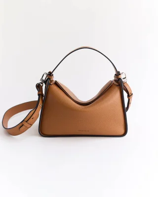 Clementine Bag: Tan Pebbled Leather
