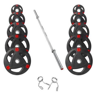 50KG / 70KG / 100KG Olympic Weight Plates + 6FT or 7FT Olympic Barbell Set