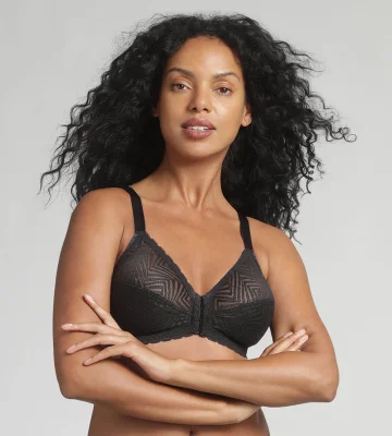 Soutien-gorge ouverture devant noir sans armatures Ideal Posture