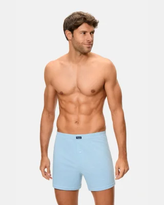 Boxers de punto de hombre algodón estampados azules