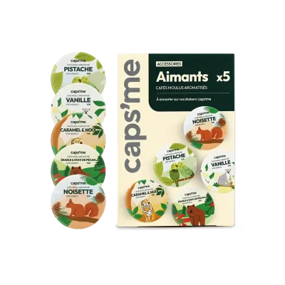 5 Aimants magnétiques de cafés aromatisés