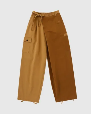 Tan Pleated Hanbok Cargo Pants