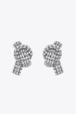 Crystal Pave Knot Earrings