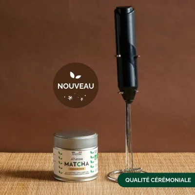 KIT MATCHA : THÉ MATCHA CÉRÉMONIE BIO ET MOUSSEUR ELECTRIQUE